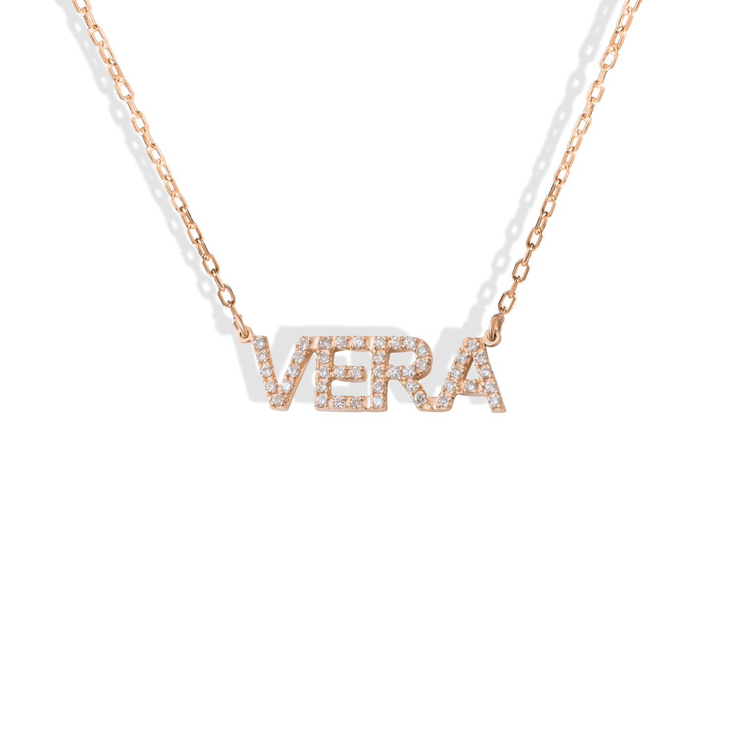 Style Personalized Diamond Name Custom CZ Stone Necklace 14K Gold