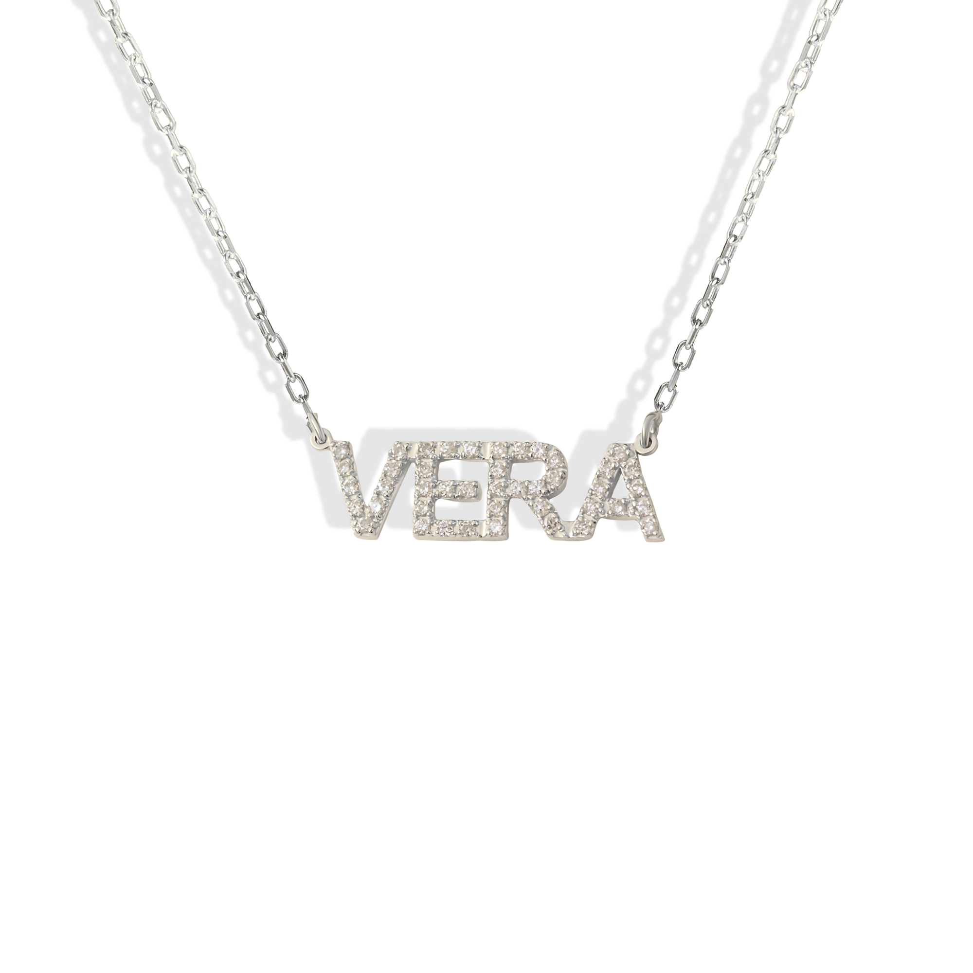 Style Personalized Diamond Name Custom CZ Stone Necklace 14K Gold