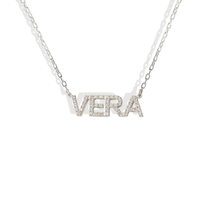 Style Personalized Diamond Name Custom CZ Stone Necklace 14K Gold