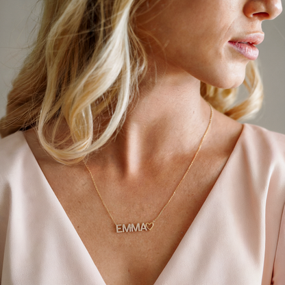 Style Personalized Diamond Name Custom CZ Stone Necklace 14K Gold