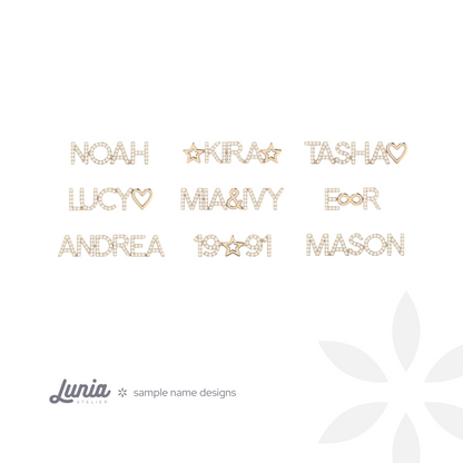 Style Personalized Diamond Name Custom CZ Stone Necklace 14K Gold