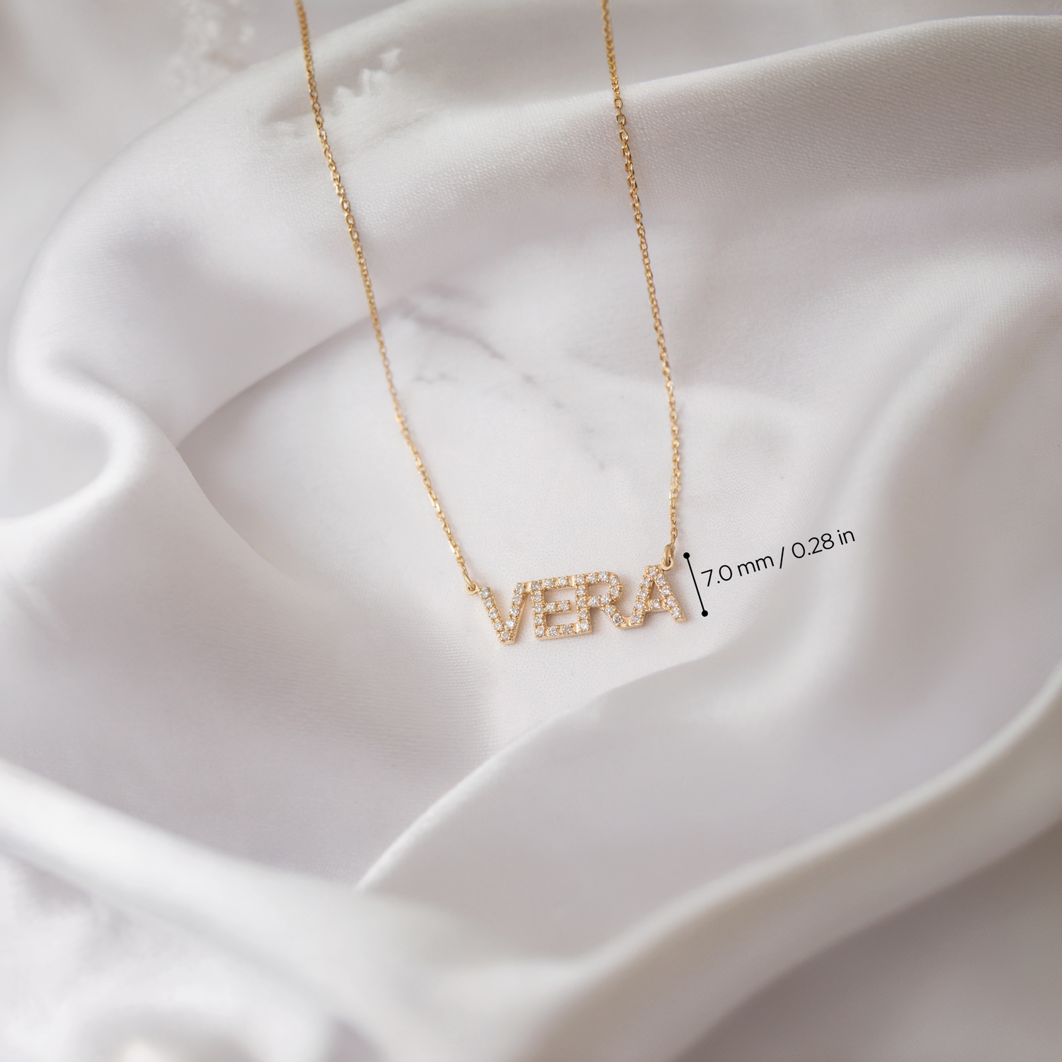 Style Personalized Diamond Name Custom CZ Stone Necklace 14K Gold