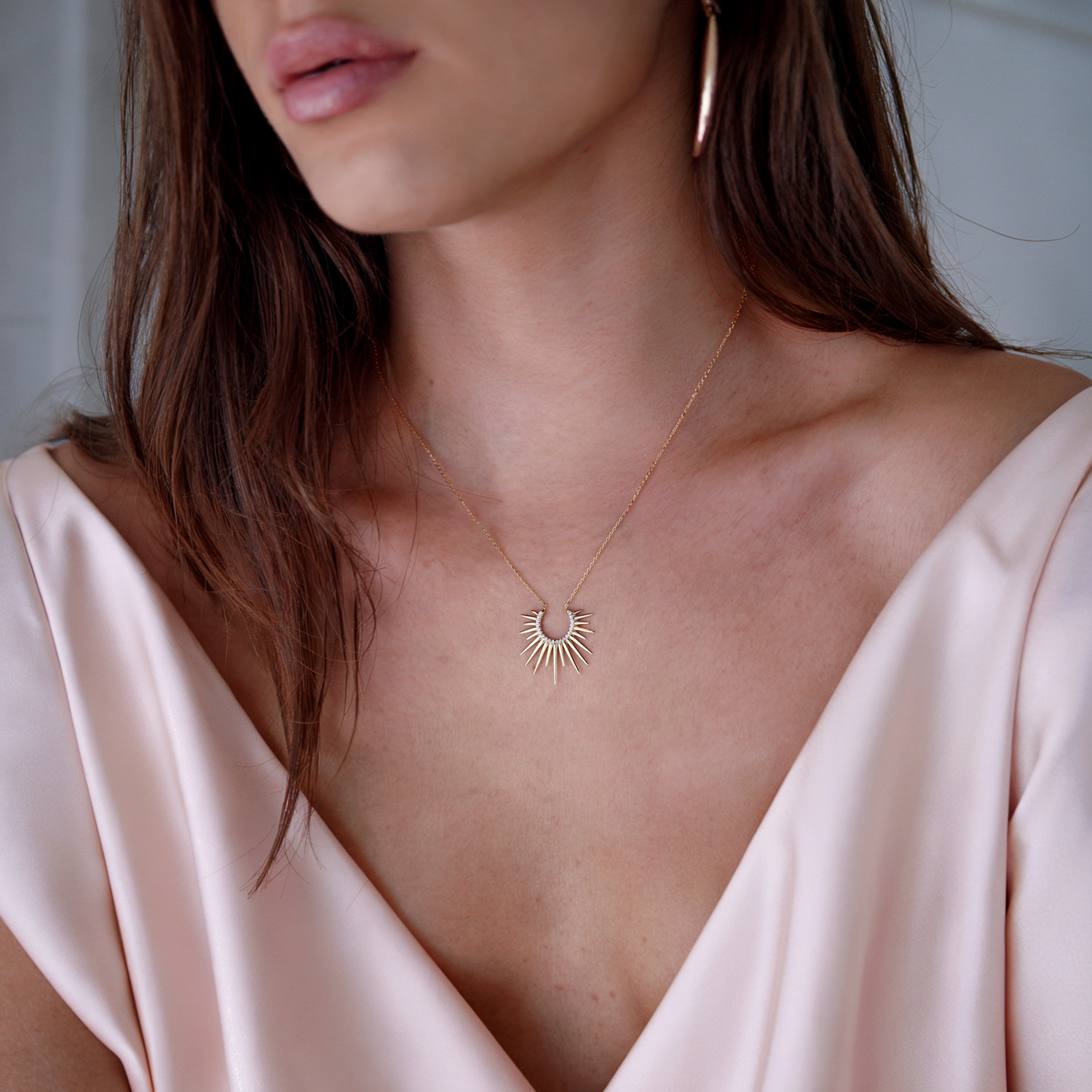 Sunburst Light Necklace 14K Gold