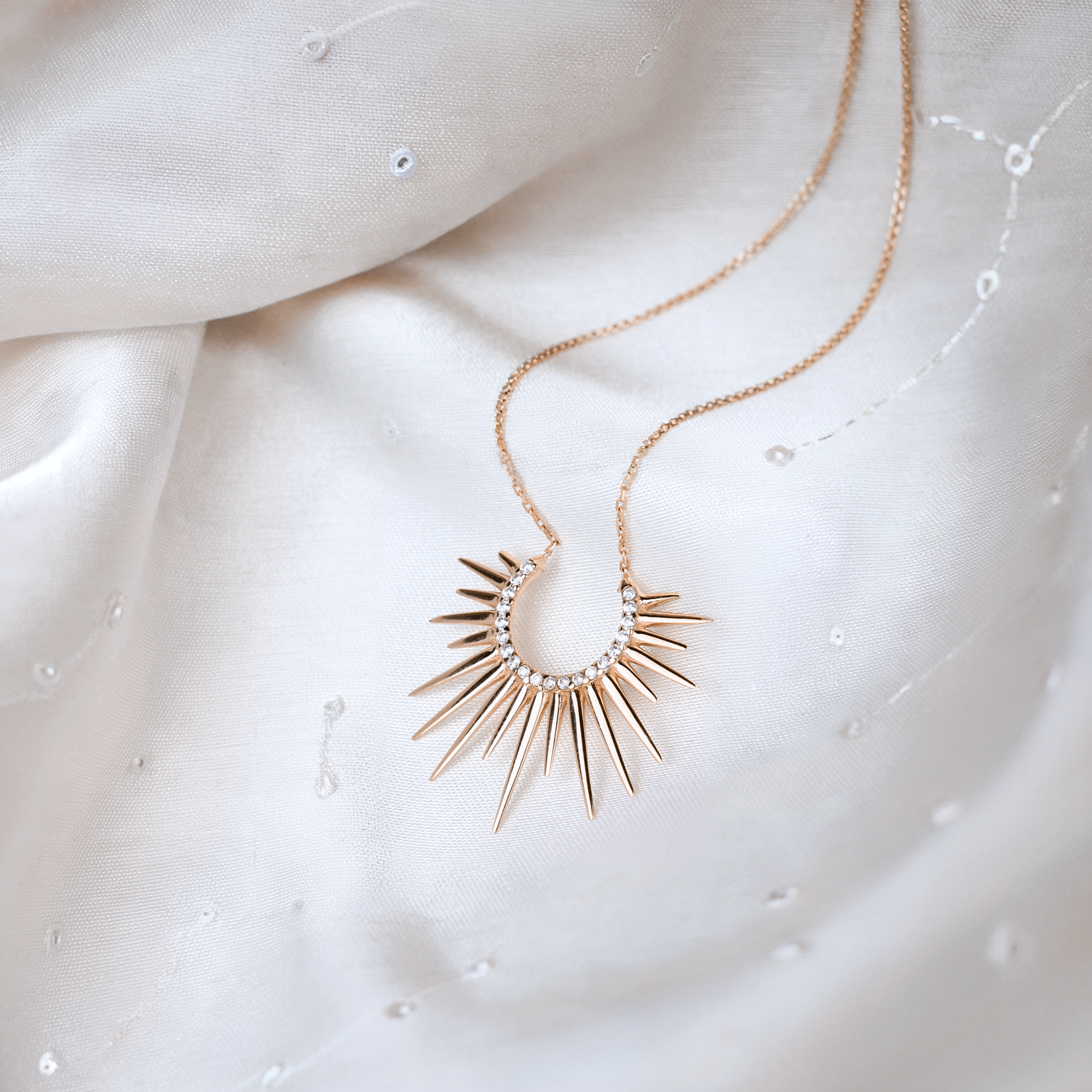 Sunburst Light Necklace 14K Gold