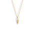 Surfboard Name Custom Necklace 14K Gold / Silver, lettering running the length of a yellow gold board