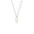 Clean white gold surfboard charm, cool toned for summer layering