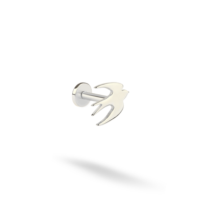Swallow Flatback Ear Piercing 14K Gold / Silver