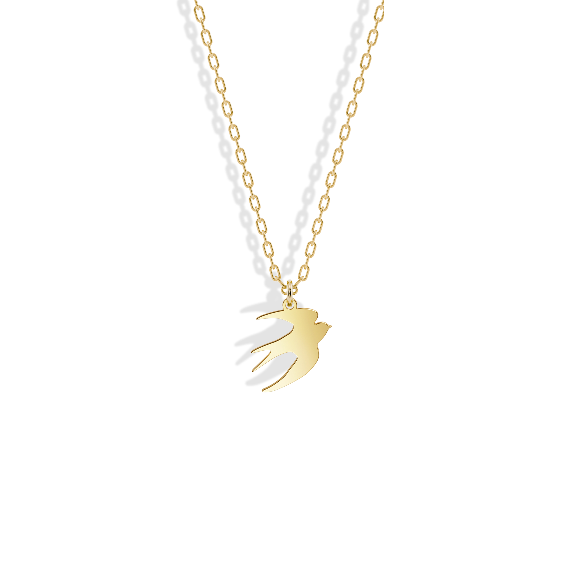 Hand crafted flying bird necklace symbolizing freedom, hope, and new beginnings. Perfect everyday jewelry.