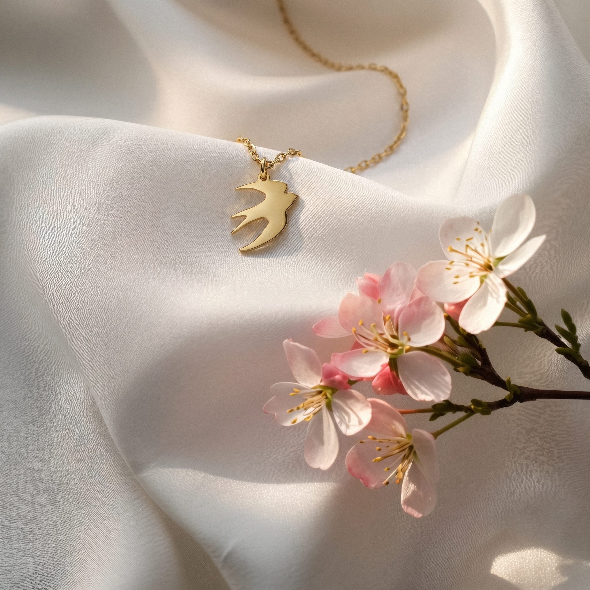 Swallow Pendant Necklace 14K Gold / Silver