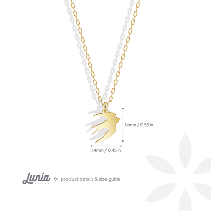 Swallow Pendant Necklace 14K Gold / Silver