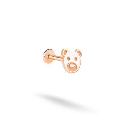Teddy Bear Flatback Ear Piercing 14K Gold