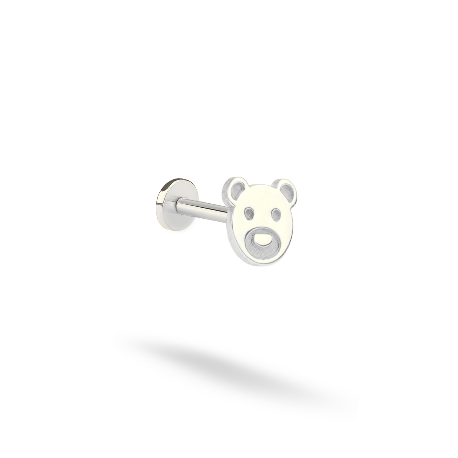 Teddy Bear Flatback Ear Piercing 14K Gold