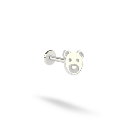 Teddy Bear Flatback Ear Piercing 14K Gold