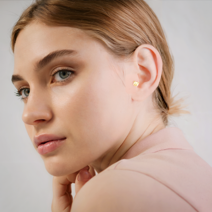 Teddy Bear Flatback Ear Piercing 14K Gold