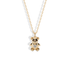 Teddy Bear Heart Stone Pendant Necklace 14K Gold / Silver with a cute animal design and heart love stone. Hand crafted jewelry, a sweet gift full of meaning.