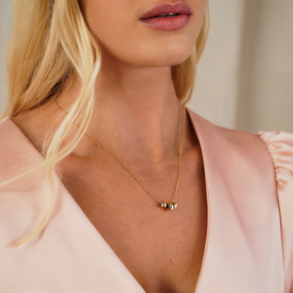 Three Ball Dorika Necklace 14K Gold