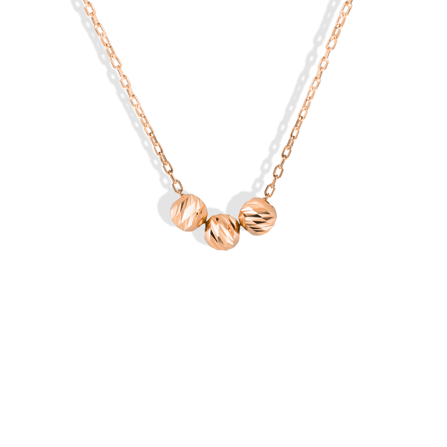 Three Ball Dorika Necklace 14K Gold