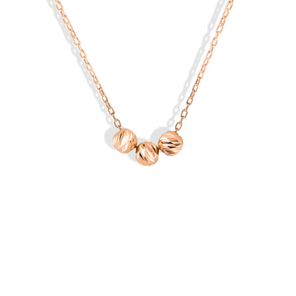 Three Ball Dorika Necklace 14K Gold
