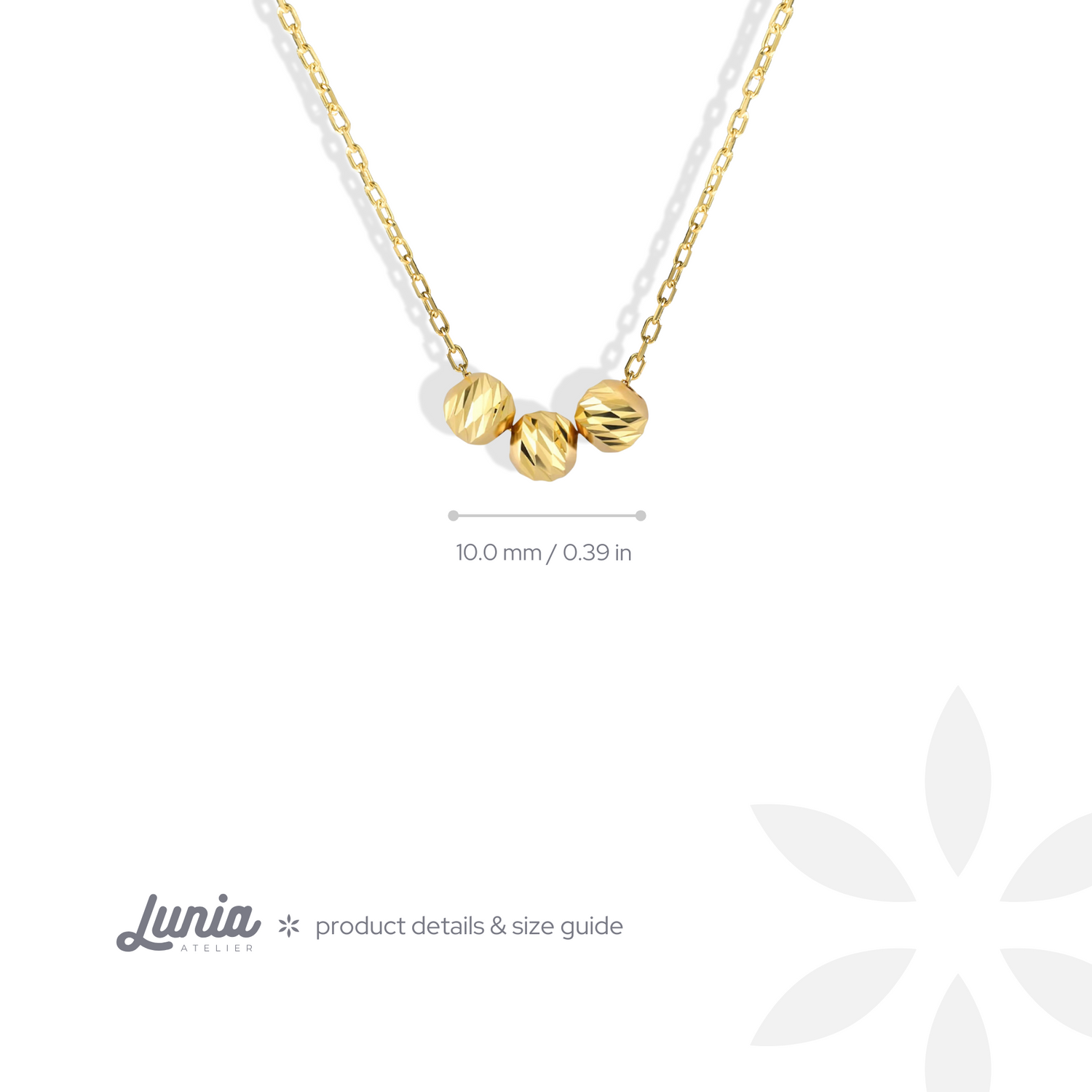 Three Ball Dorika Necklace 14K Gold