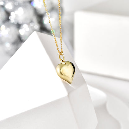 Three Dimensional Heart Necklace 14K Gold