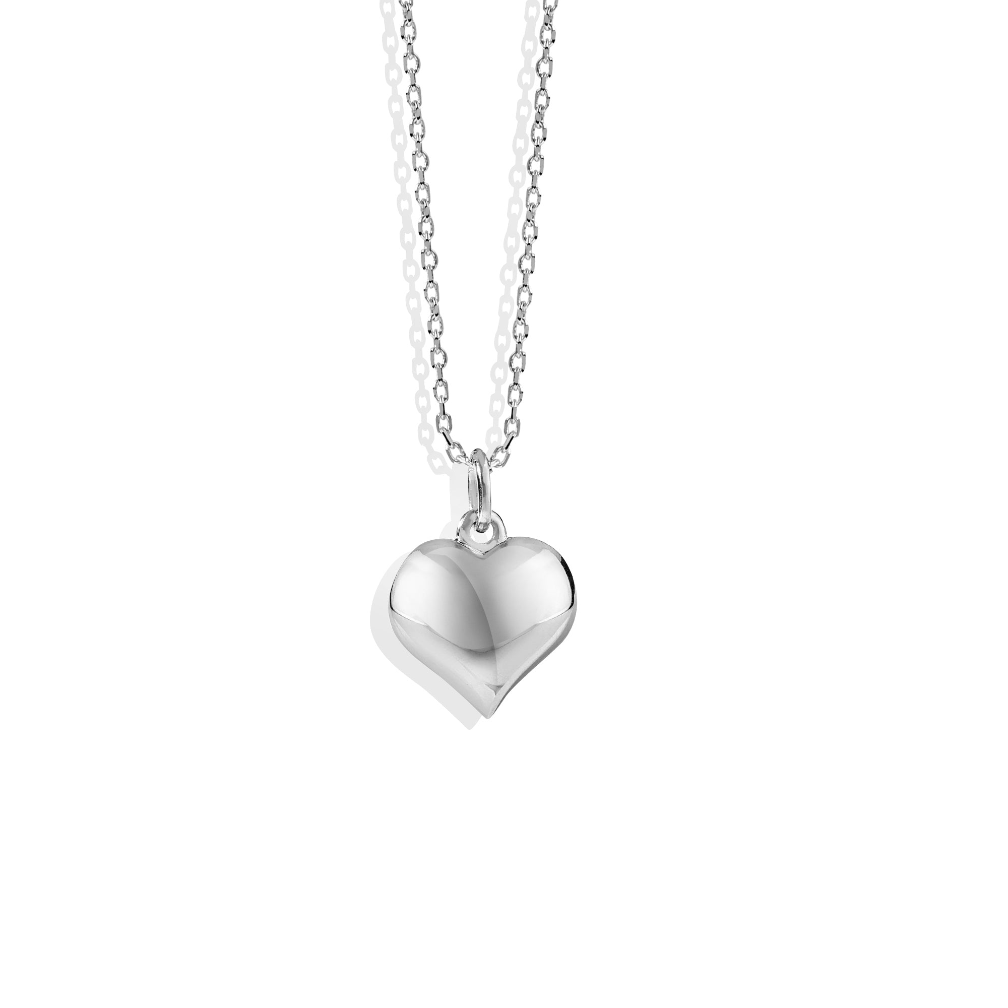 Three Dimensional Heart Necklace 14K Gold