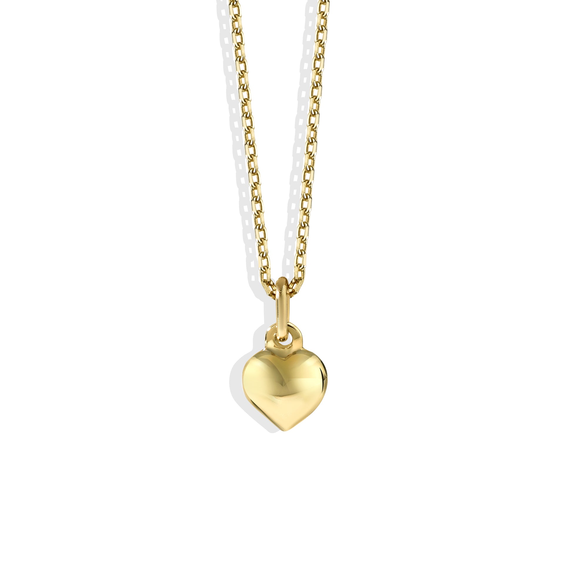 Three Dimensional Mini Heart Necklace 14K Gold