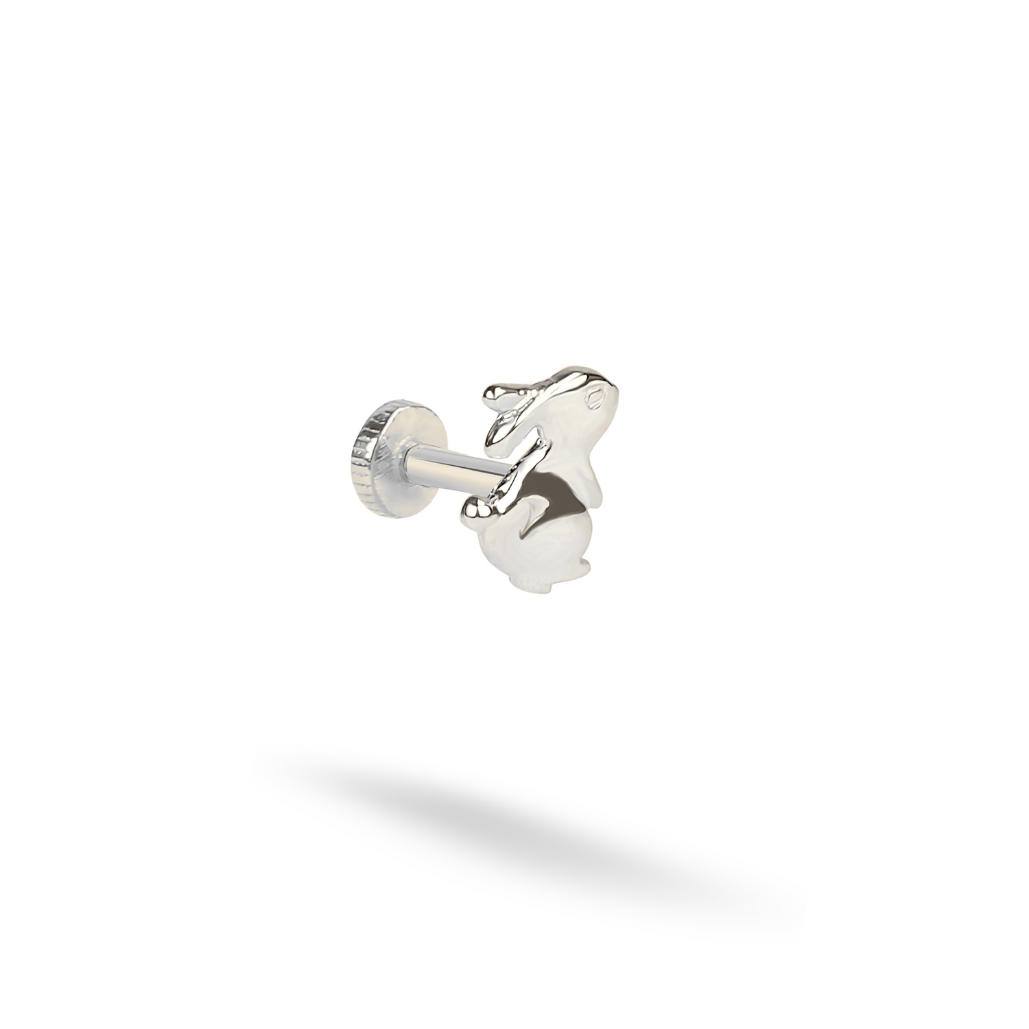 Bunny Rabbit Flatback Ear Piercing 14K Gold