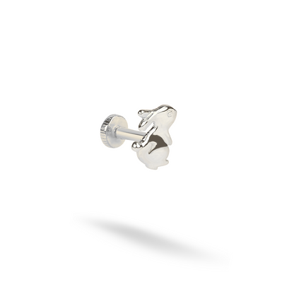 Bunny Rabbit Flatback Ear Piercing 14K Gold