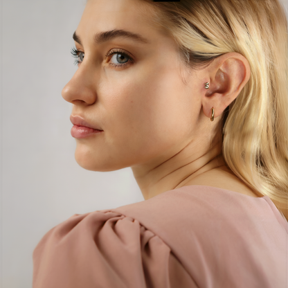 Bunny Rabbit Flatback Ear Piercing 14K Gold