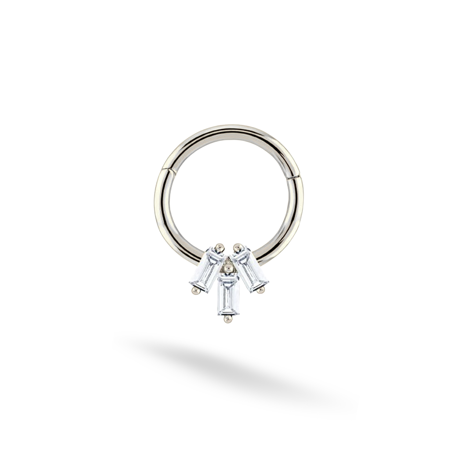 Three Rectangles Hoop Ear Piercing 14K Gold / Silver