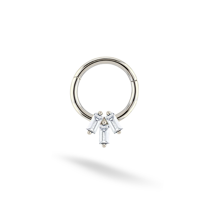 Three Rectangles Hoop Ear Piercing 14K Gold / Silver