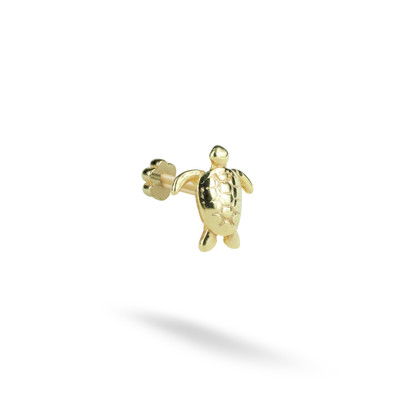 Tortoise Flatback Ear Piercing 14K Gold