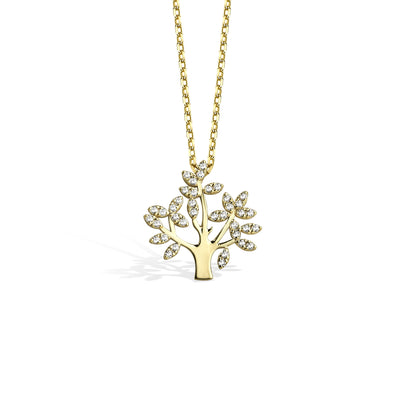 Tree of life Diamond Necklace 14K Gold