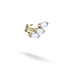 Triple Baguette Flatback Ear Piercing 14K Gold with CZ Stone