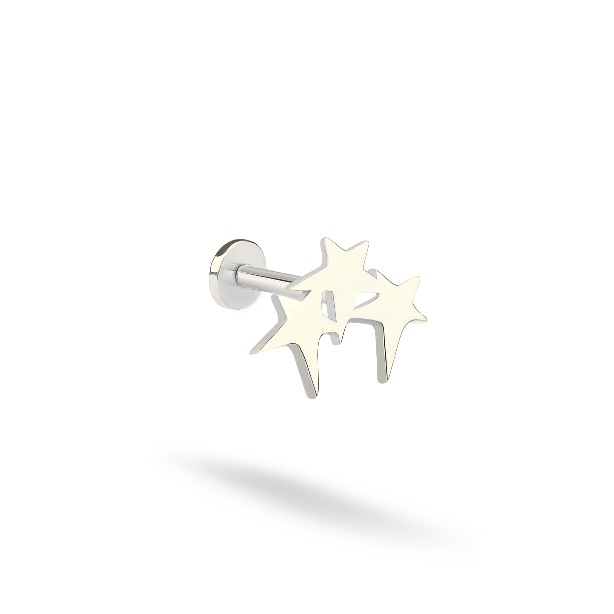 Triple Star Flatback Ear Piercing 14K Gold