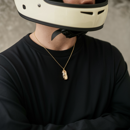 Twin Turbo Coupe Diecast Model Car Necklace nickel free Japon car jewelry front view