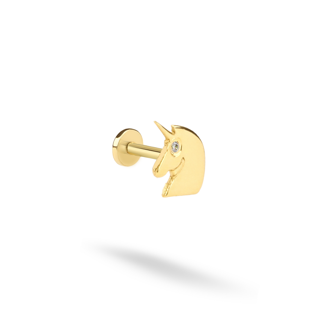 Unicorn Flatback Ear Piercing 14K Gold