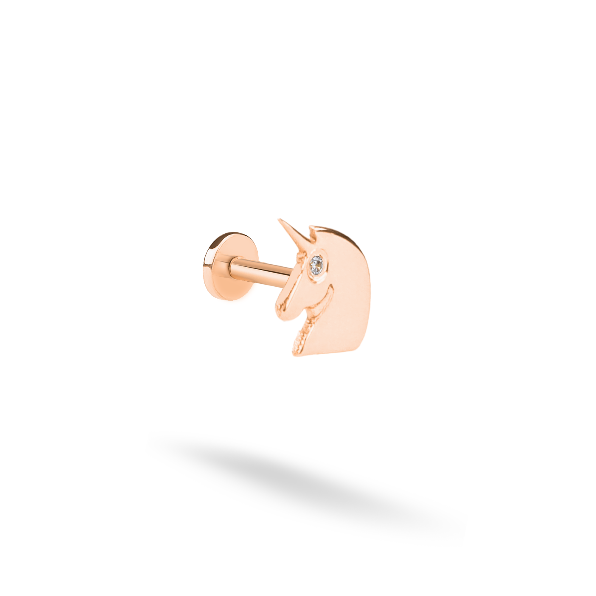 Unicorn Flatback Ear Piercing 14K Gold