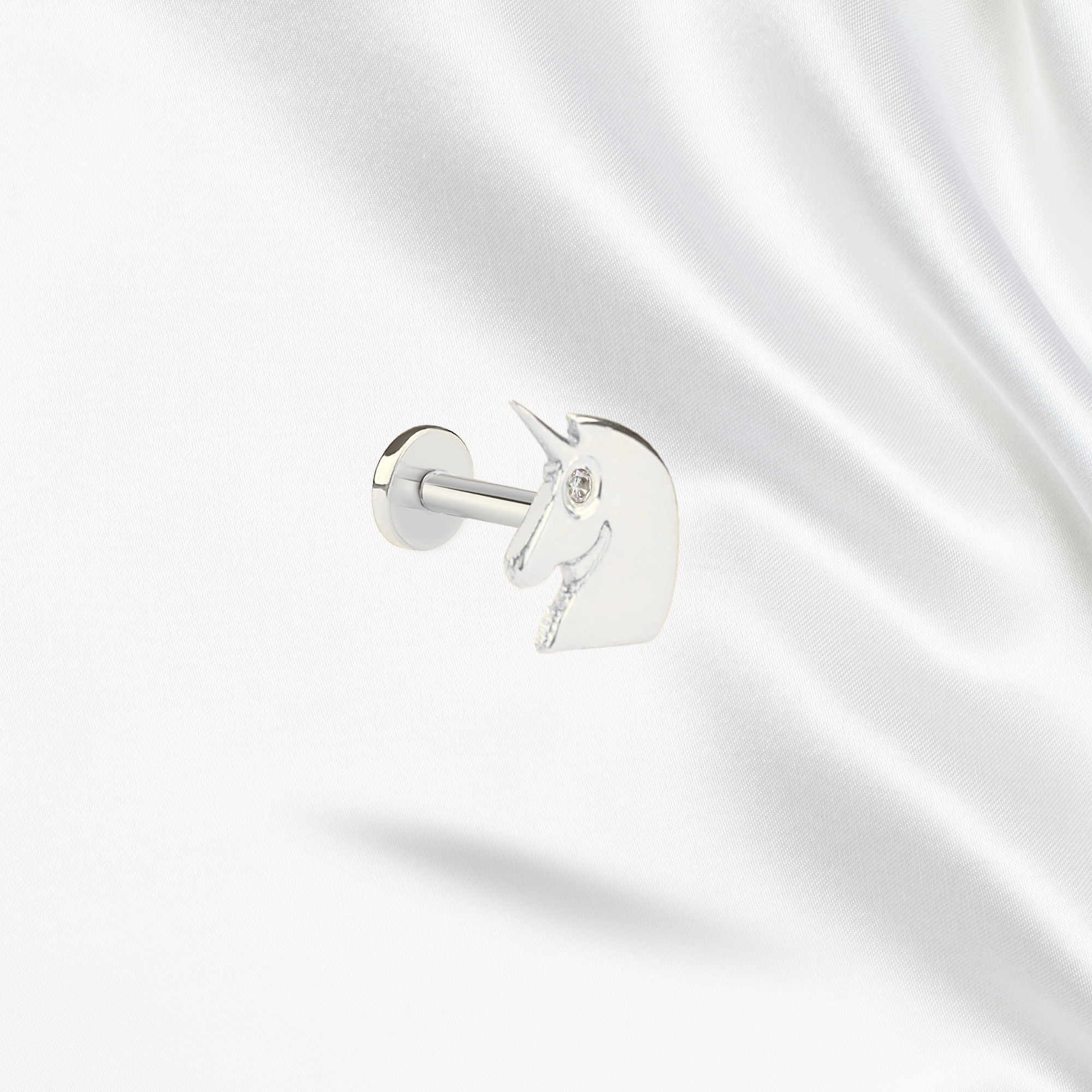 Unicorn Flatback Ear Piercing 14K Gold