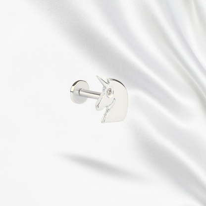 Unicorn Flatback Ear Piercing 14K Gold