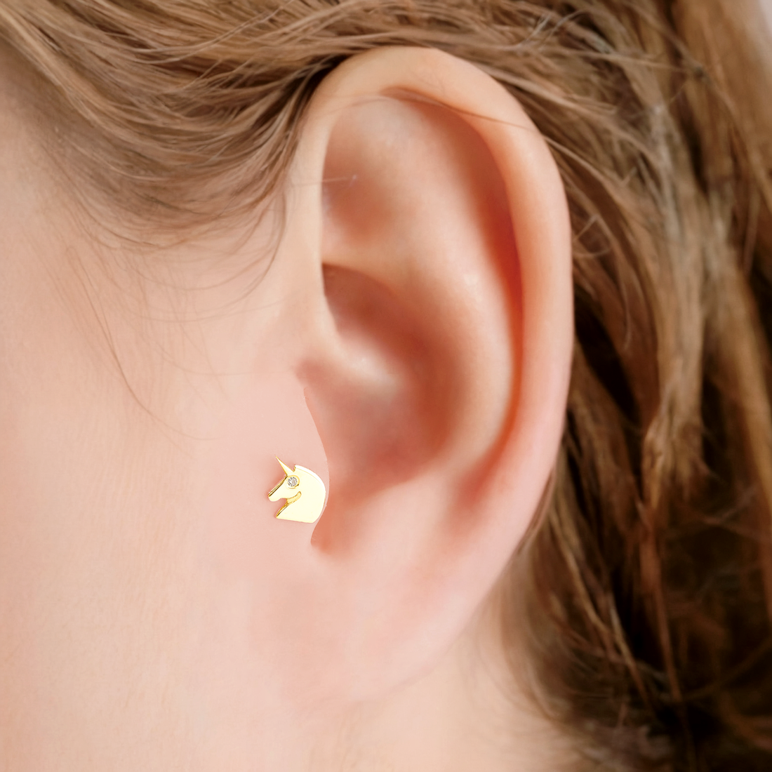 Mythical Flatback Ear Piercing 14K Gold