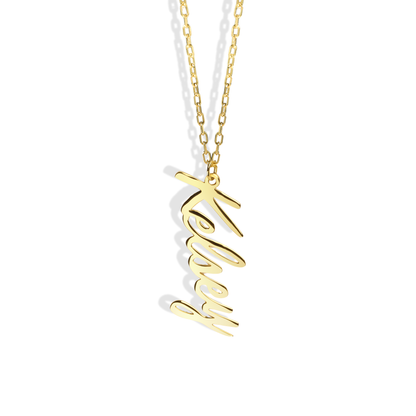 14K Gold Vertical Name Necklace – Custom Made Just for You