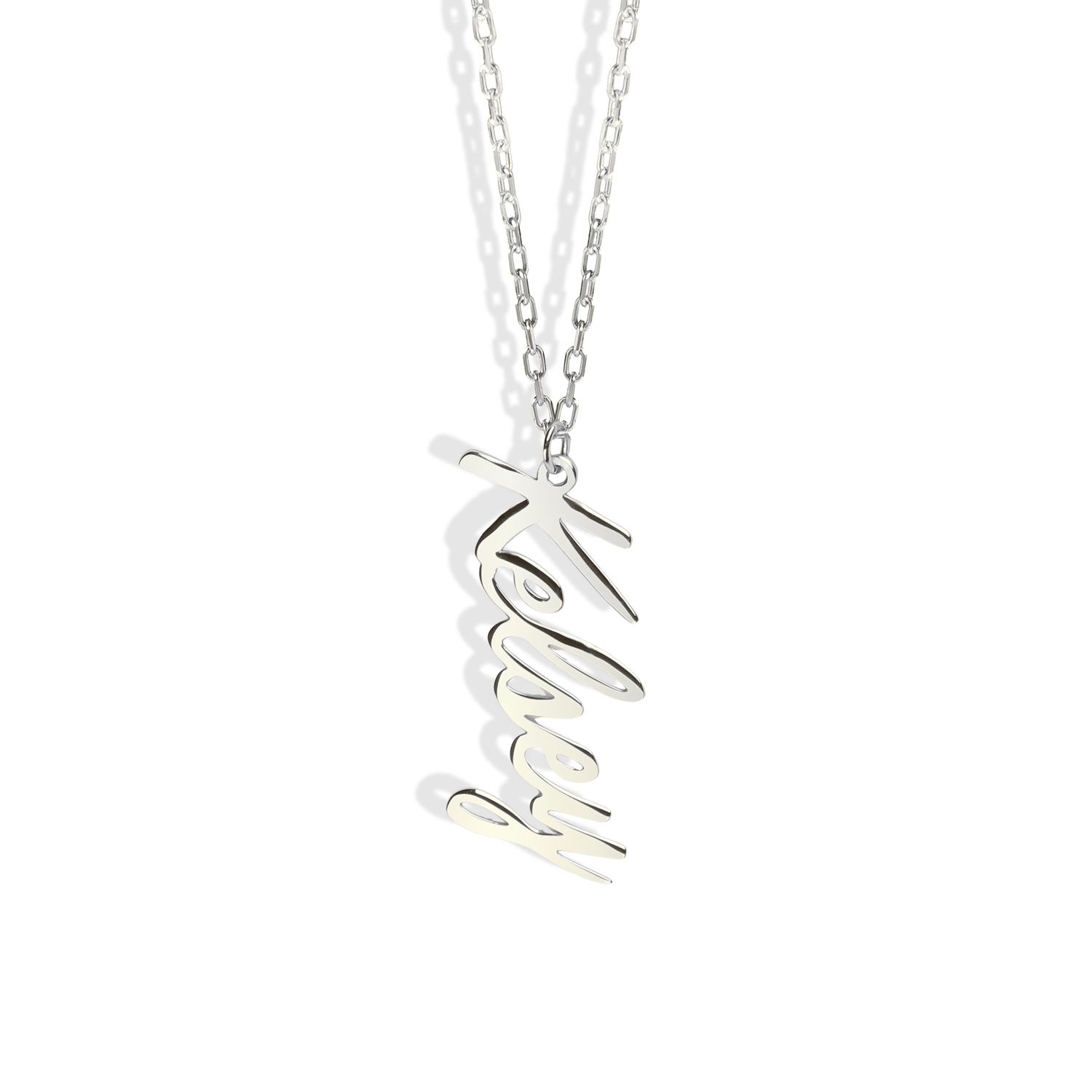 Unique Vertical Personalized Name Custom Necklace 14K Gold