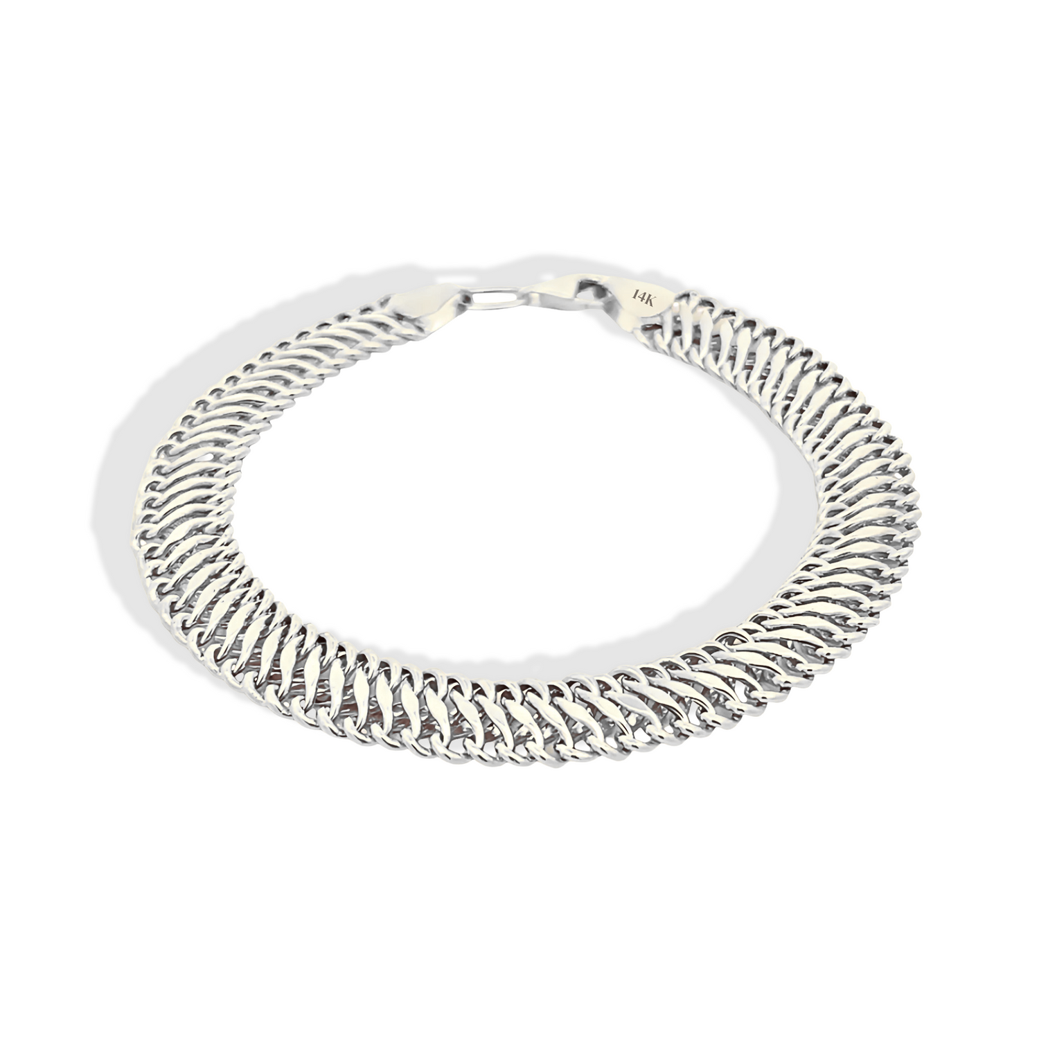 Vienna Parallel Double Curb Chain Bracelet 14K Gold