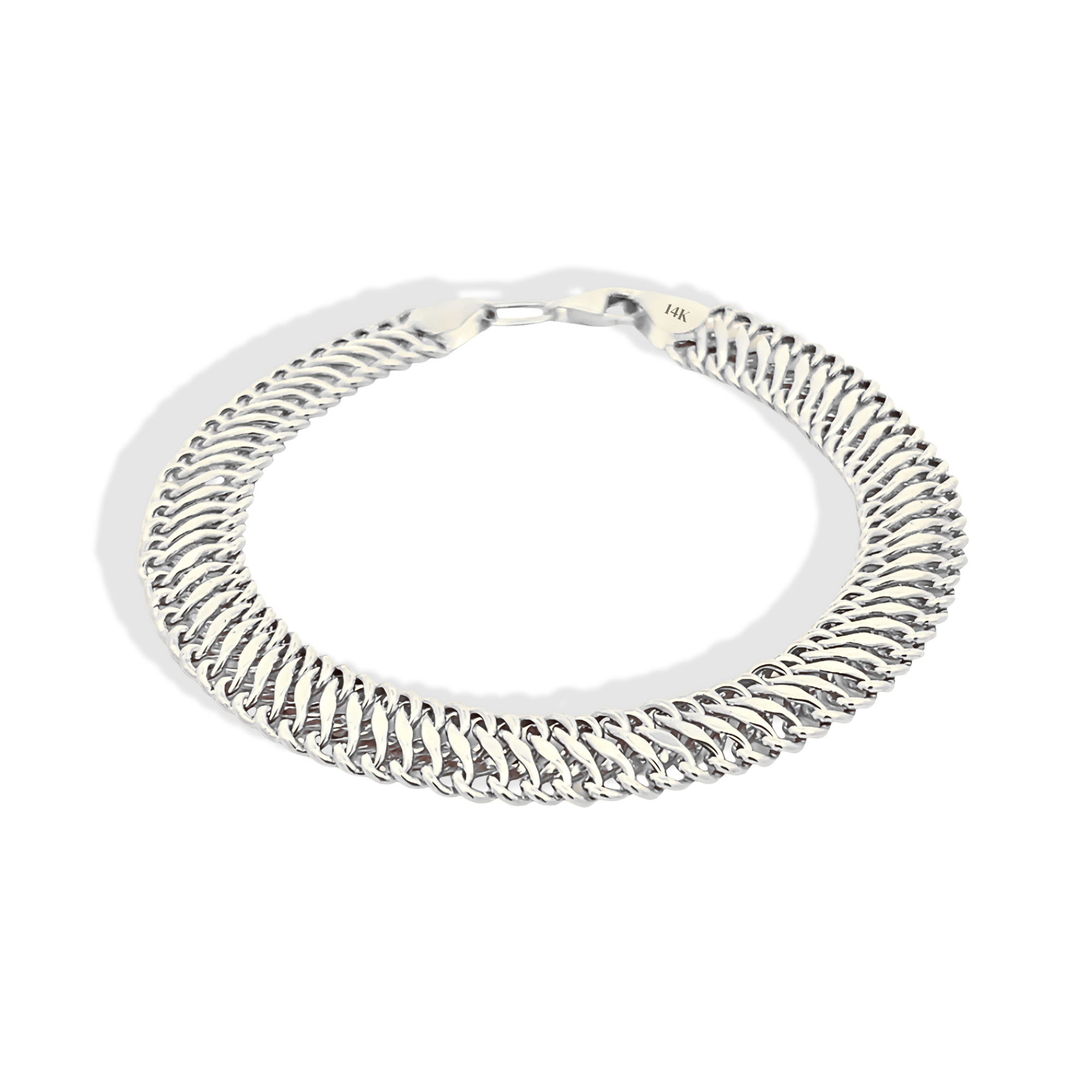 Vienna Parallel Double Curb Chain Bracelet 14K Gold