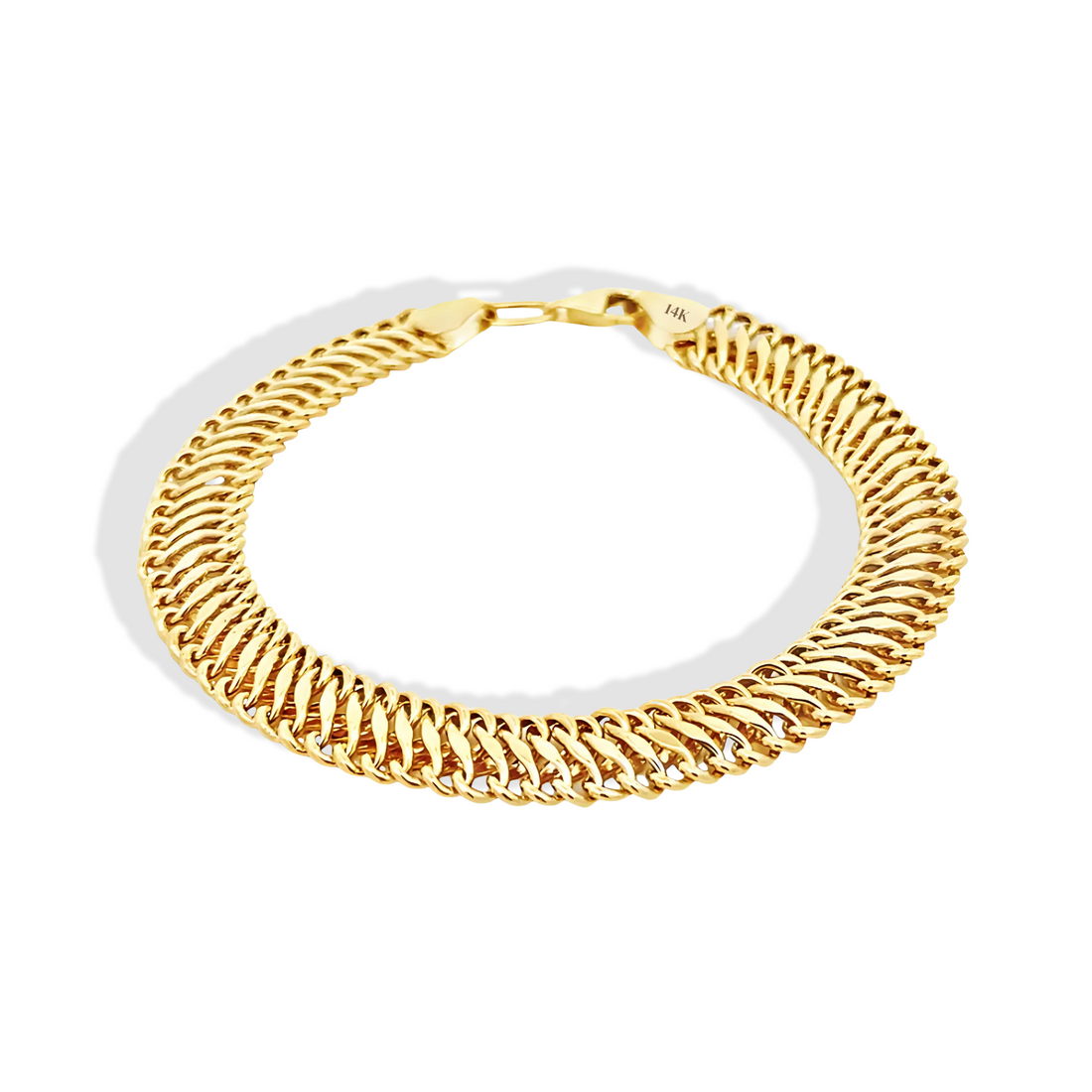 Vienna Double Curb Chain Bracelet in 14K Gold