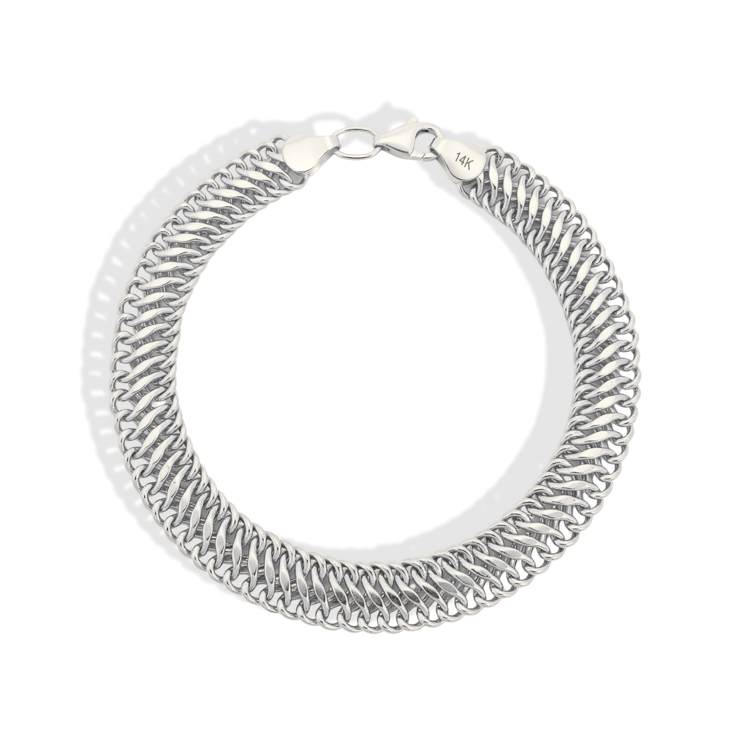 Vienna Parallel Double Curb Chain Bracelet 14K Gold