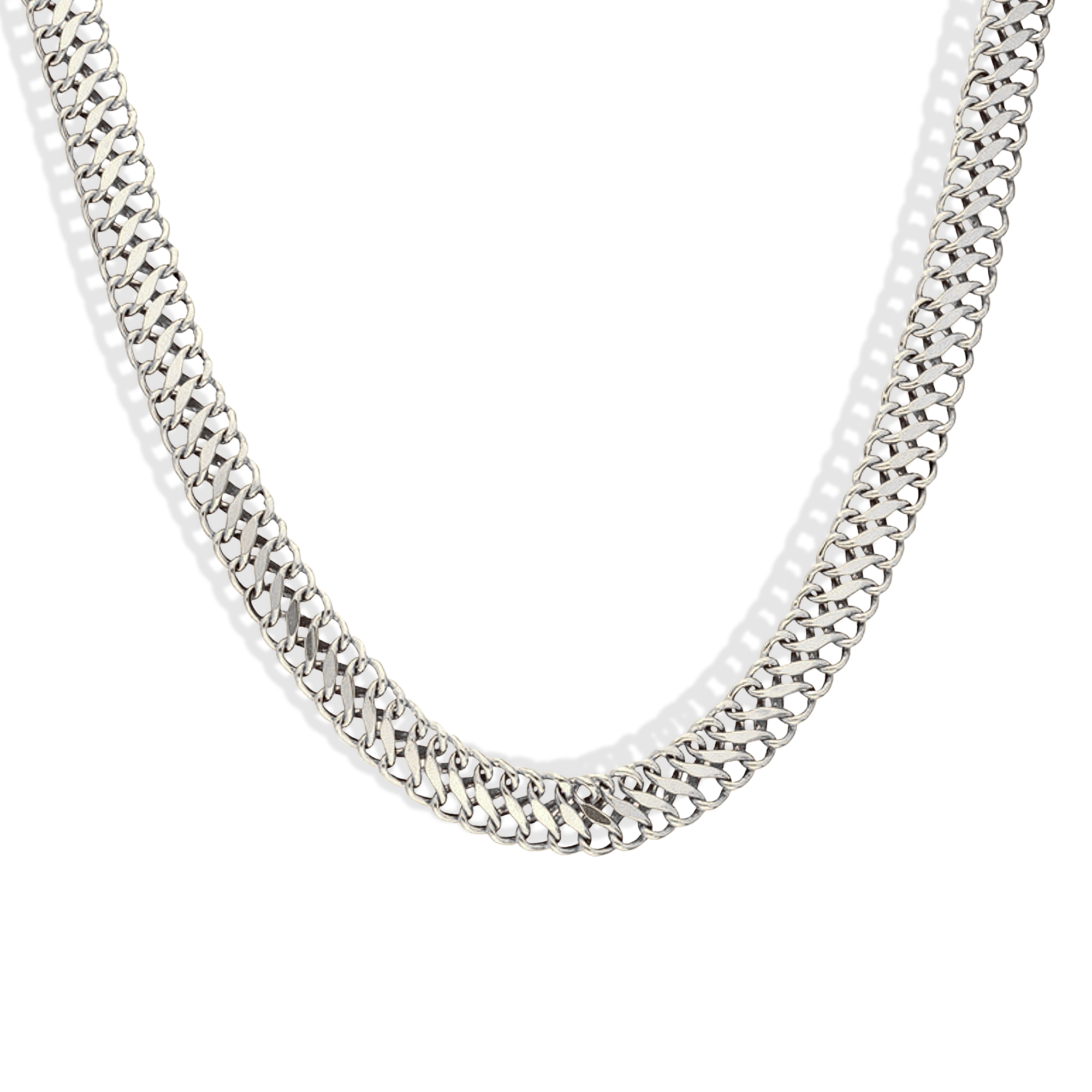 Vienna Parallel Double Curb Chain Necklace 14K Gold