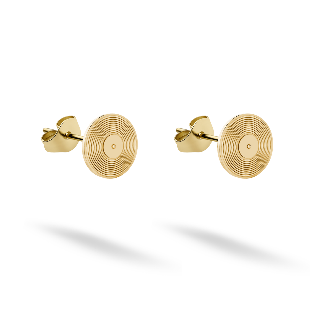 Vinyl record Album Music Stud Earrings 14K Gold / Silver