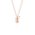 Rose gold voodoo doll talisman, stitches and stone heart in warm pink 14K gold